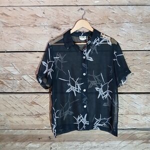 VTG Clio Sheer Black Shirt Size M